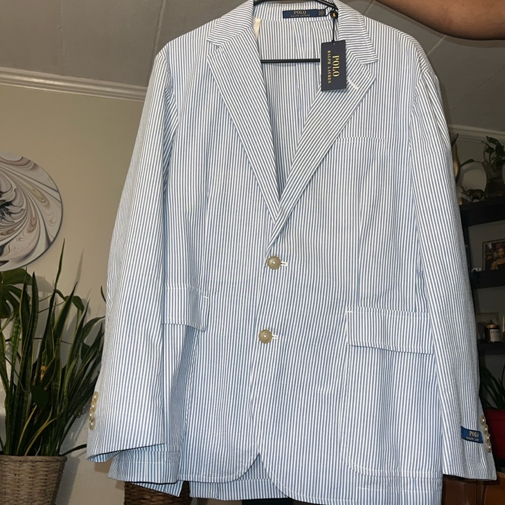 New Polo By Ralph Lauren Searsucker Blazer for Sale.